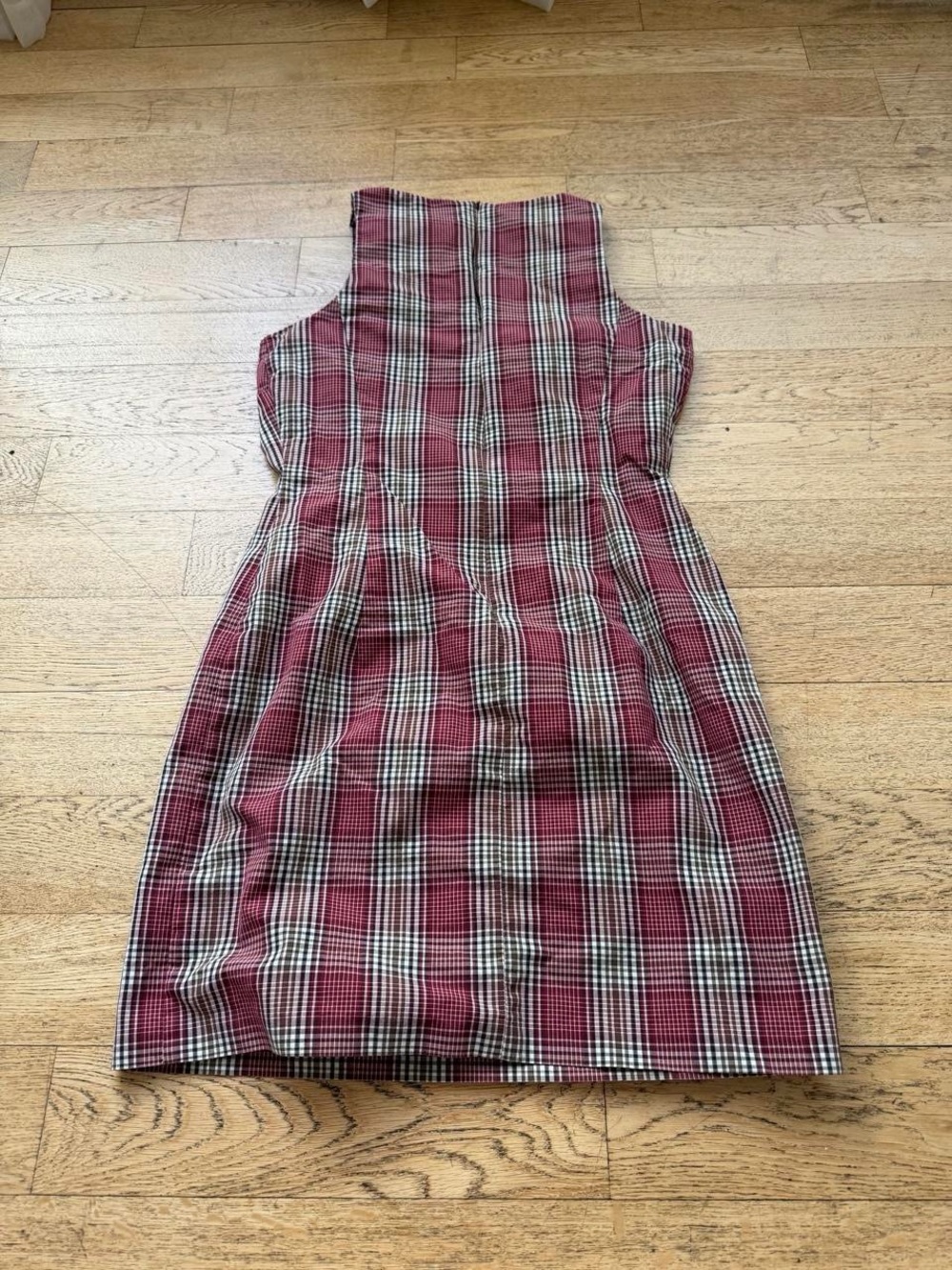 Vintage Esprit Plaid Mini Dress 90s Minimalist Preppy Model Off Duty - Picture 3 of 6